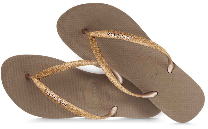 Havaianas Slim Glitter In Rose Gold