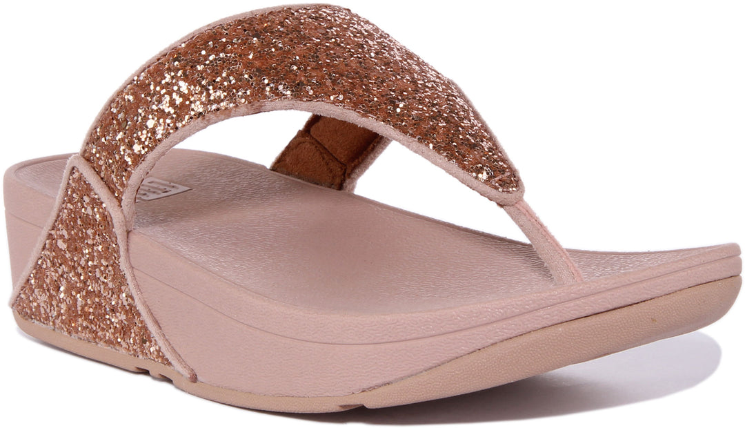 Fitflop Lulu Glitter In Rose Gold For Women