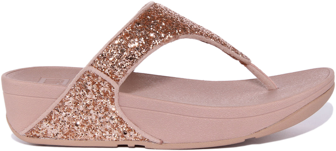 Fitflop Lulu Glitter In Rose Gold For Women