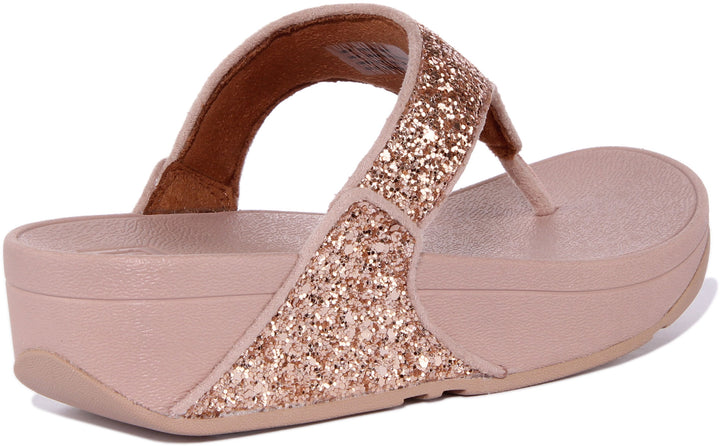 Fitflop Lulu Glitter In Rose Gold For Women