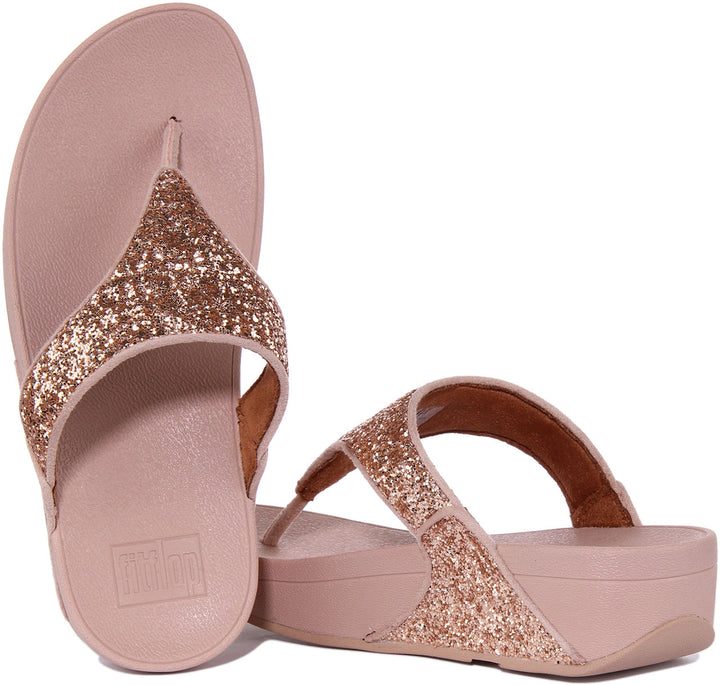 Fitflop Lulu Glitter In Rose Gold For Women