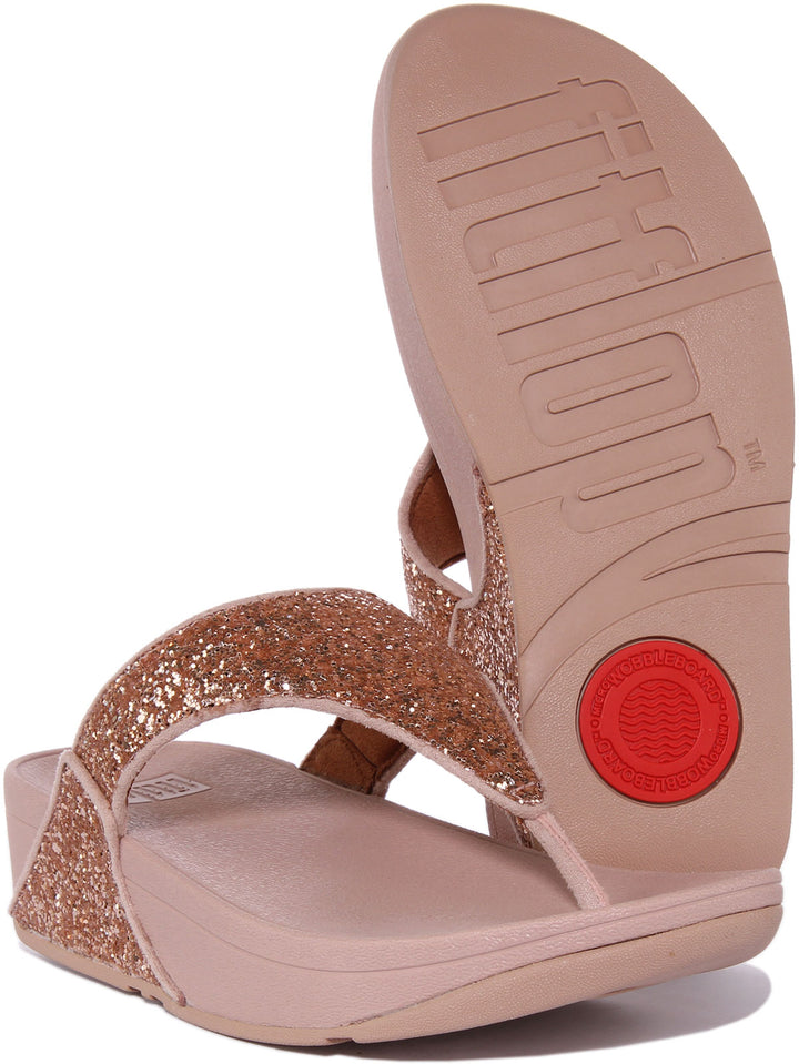 Fitflop Lulu Glitter In Rose Gold For Women