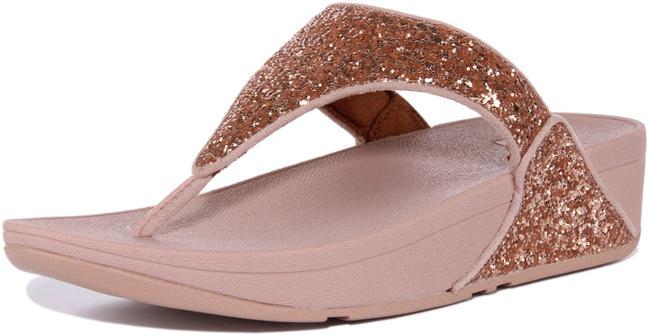 Fitflop Lulu Glitter In Rose Gold For Women