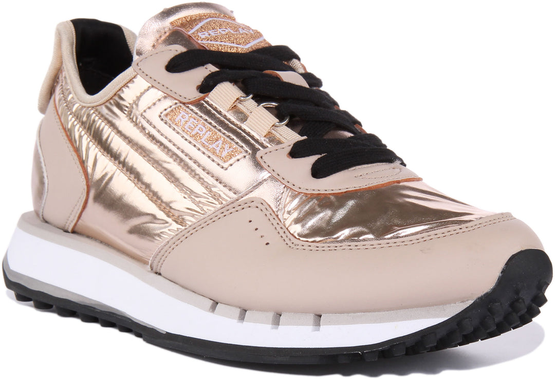Replay R81W Space In Rose Gold For Women Futuristic Runner Shoes