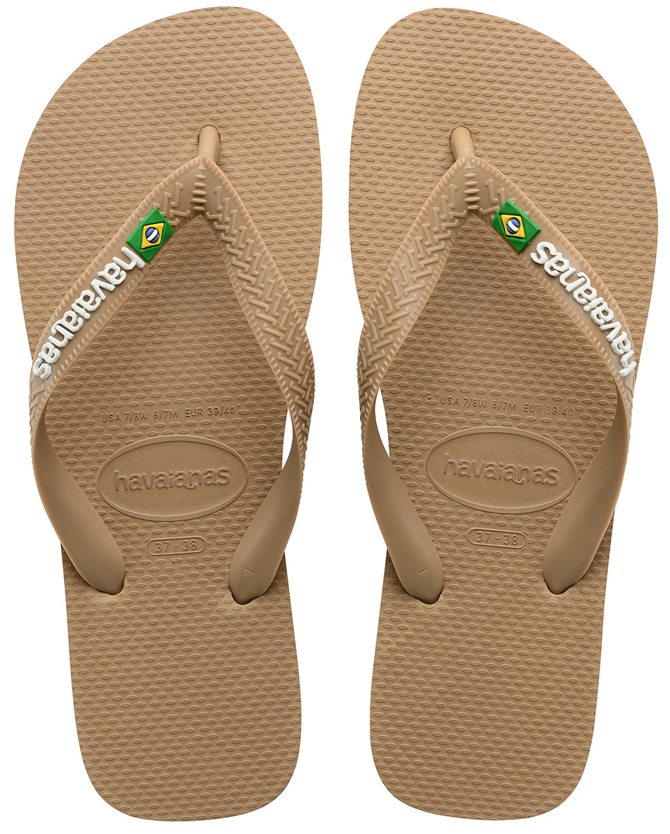 Havaianas Brasil Logo Frauen Flip Flop Sandale Rosa Gold