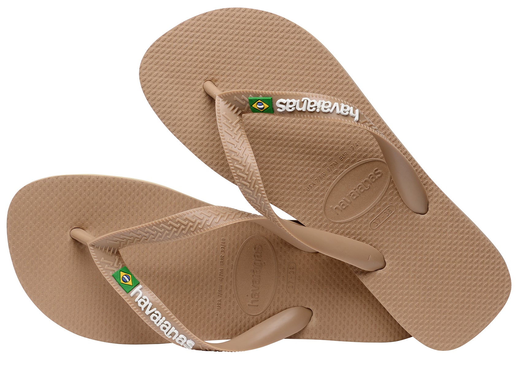 Havaianas Brasil Logo In Sand Rubber Pool Beach Thong Flip Flop