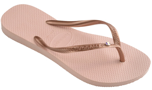 Havaianas Slim Crystal In Rose Gold For Women