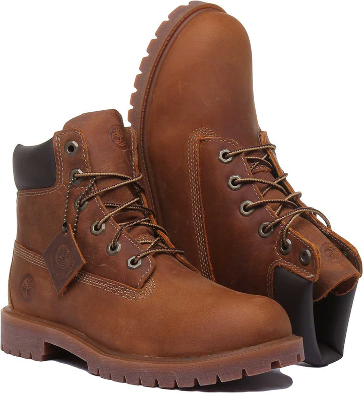 Timberland 80904 Waterproof 6 Inch Boot In Rust For Youth
