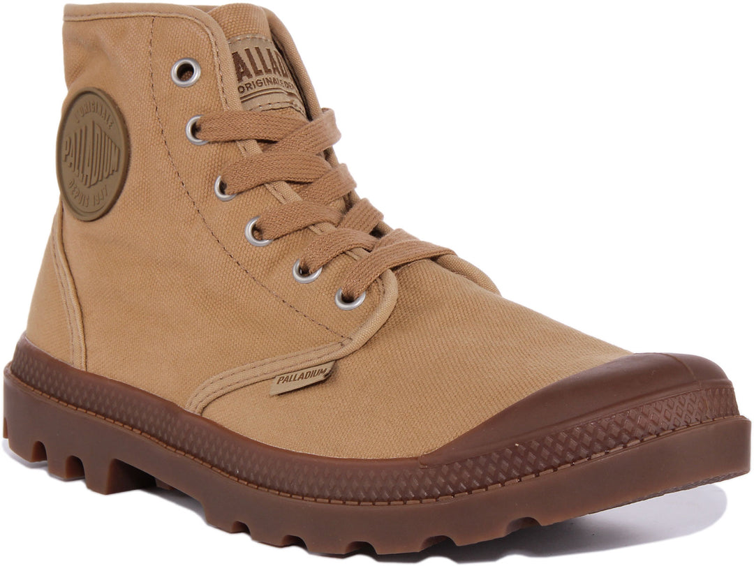 Palladium Pampa Hi In Sand Boots For Men Lace up Canvas Boots