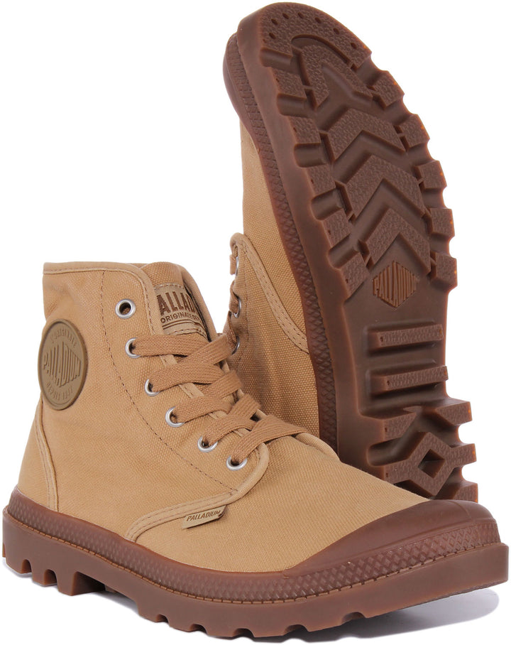 Palladium Pampa Hi In Sand Boots For Men Lace up Canvas Boots