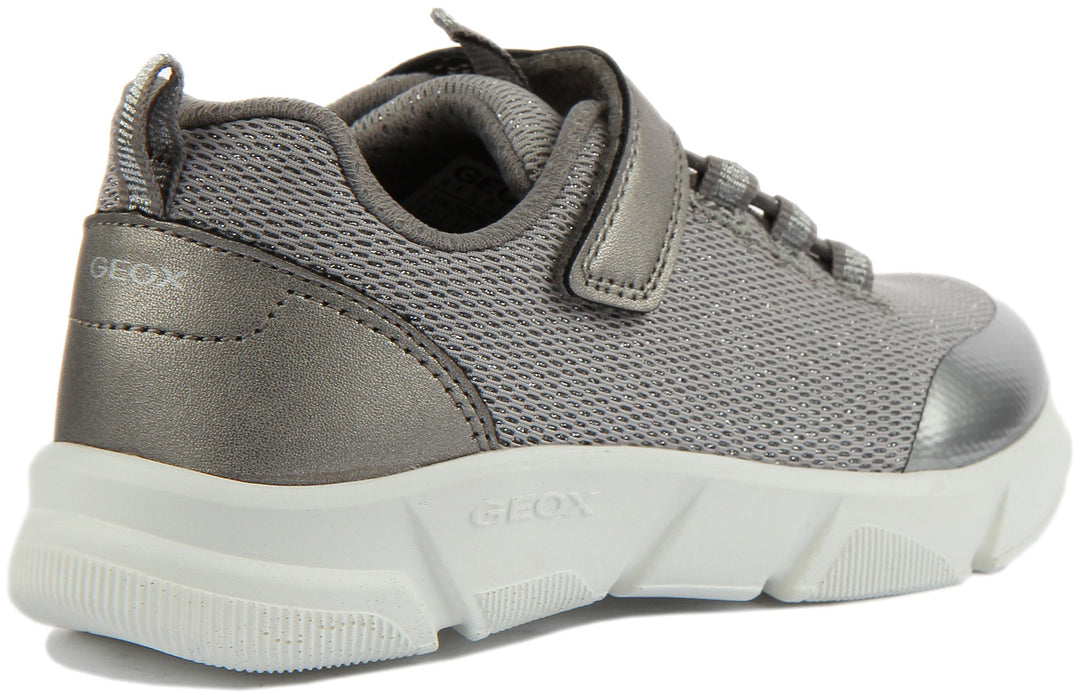Geox Caril 2 Sport Trainer In Silver For Kids