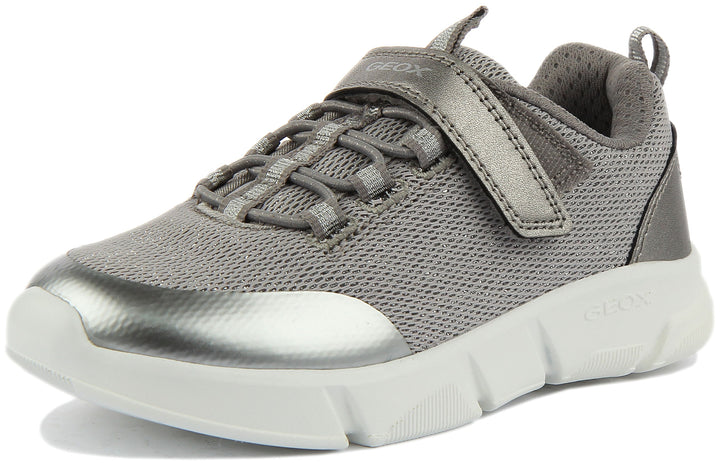Geox Caril 2 Sport Trainer In Silver For Kids