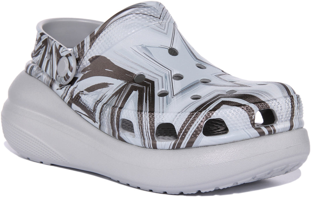 Crocs Classic Crush Disco Sandalo con piattaforma a zoccolo per in argento