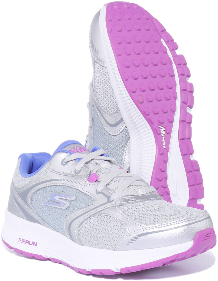 Skechers Go Run ConsistentChandra Zapatillas de deporte con cordones para mujer en púrpura plateado
