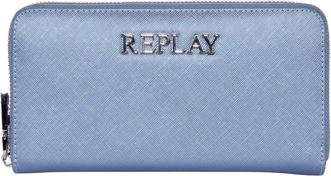 Replay FW5255.003 Frauen Reißverschluss Synthetik Brieftasche Himmelblau