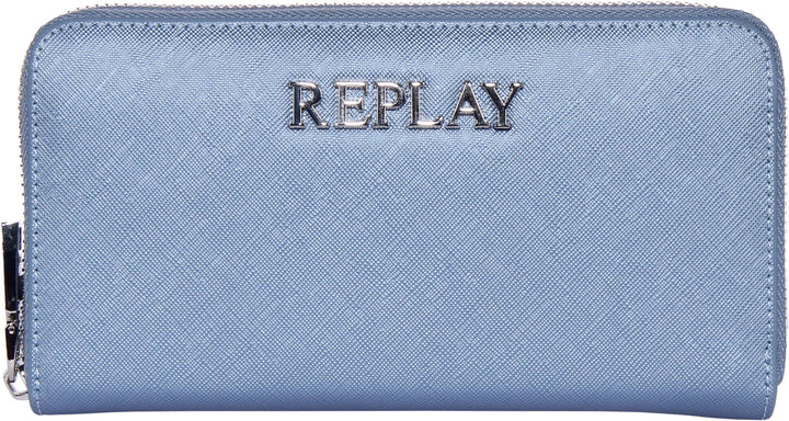 Replay FW5255.003 Cartera sintética con cremallera para mujer en azul cielo