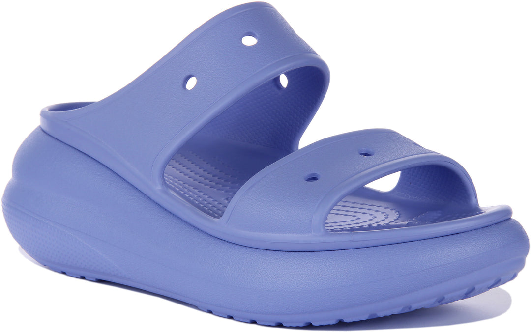 Crocs Classic Crush Sandale à plateforme à deux lanières poure en bleu ciel