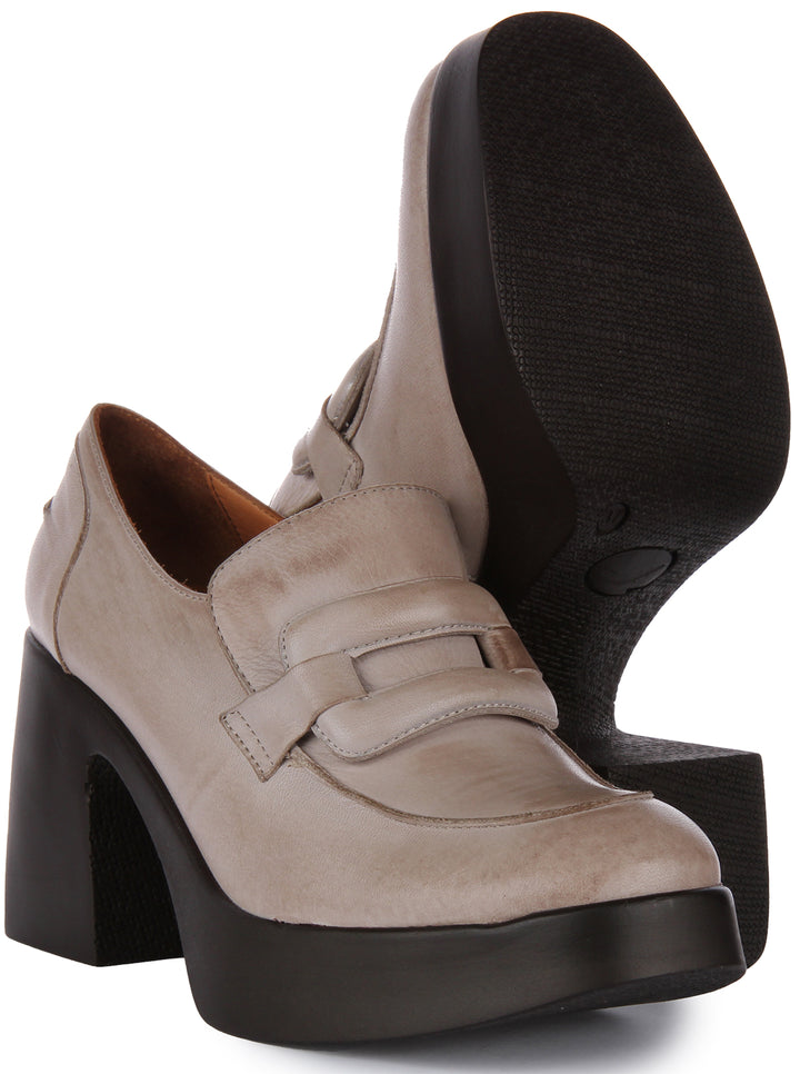 JUST REESS Nyra Frauen Leder Klotzigen Oxford Mitte Ferse Schuhe Ste 