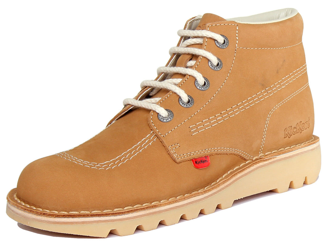 Kickers Kick Hi M Stivaletto in pelle core pizzo su da uomo in Tan