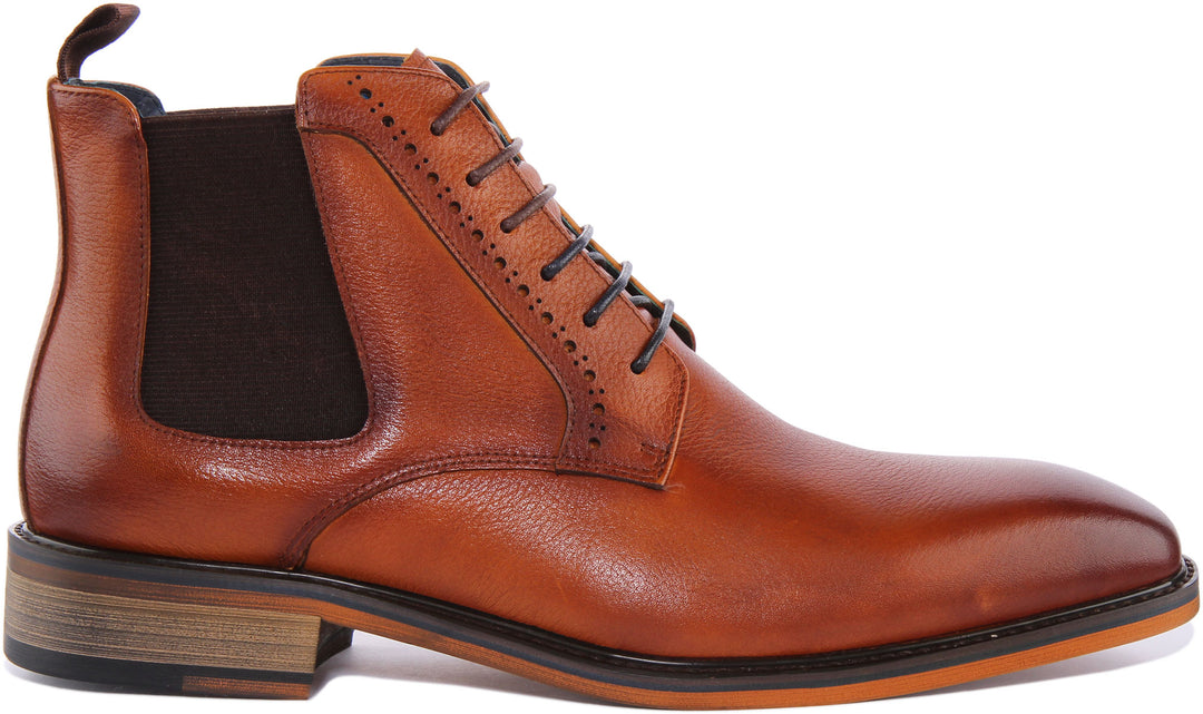 Justinreess England Men Lace up Chelsea Smart Boots | Chisel Toe Boots ...