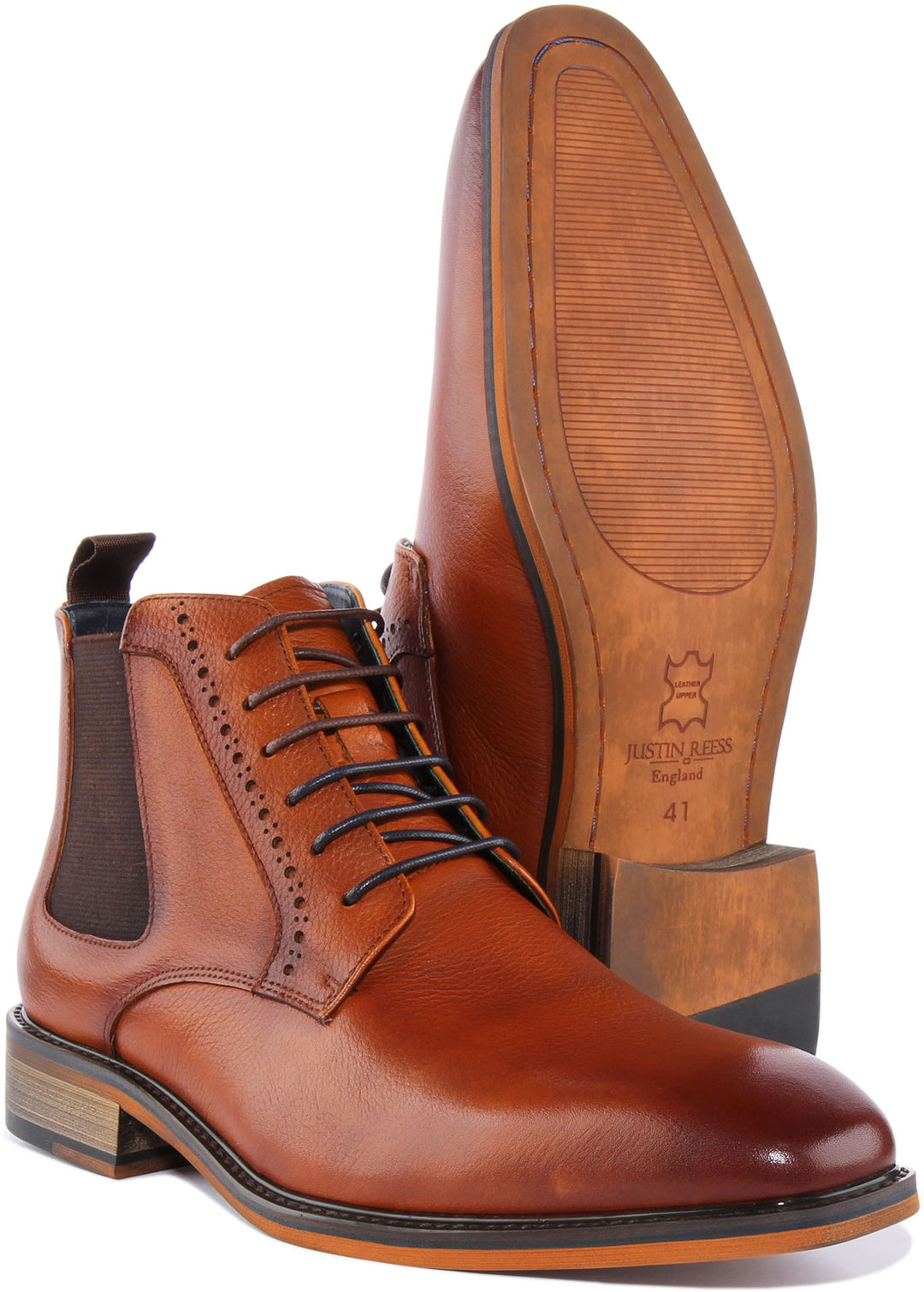 Justinreess England Men Lace up Chelsea Smart Boots | Chisel Toe Boots ...