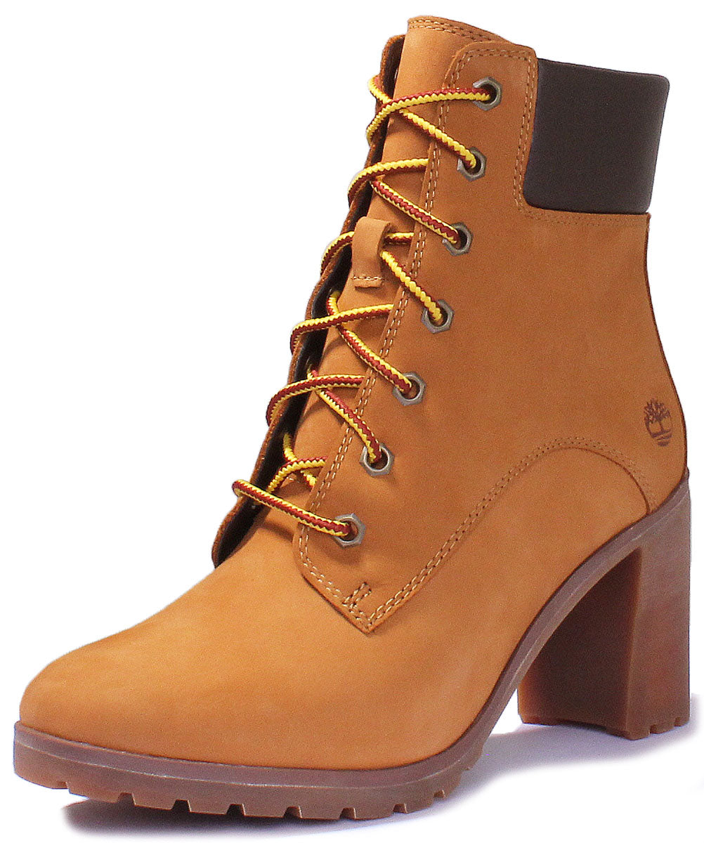 Timberland Allington 6 Inch Block Heel Ankle Boot In Wheat For Women