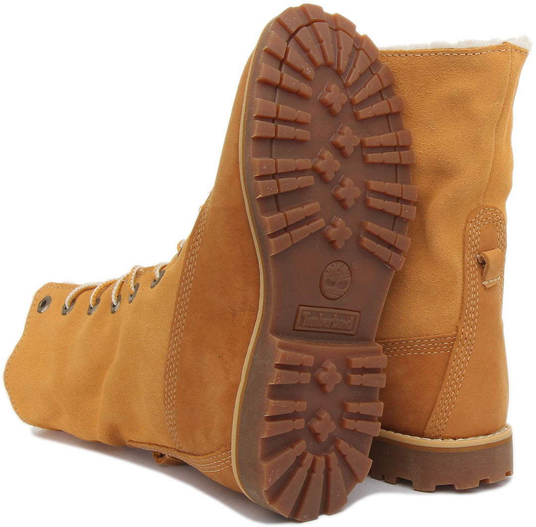 Timberland 2236B 6inch Fold Down Fur In Wheat For Kids