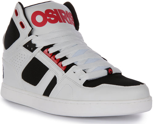 Osiris NYC 83 Clk Herren Schnürung Mitte Skate Turnschuhe In Weiß Rot Schwarz