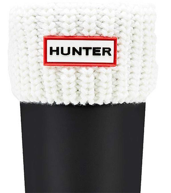 Hunter Originale Calzini da stivale con polsino in maglia a sei punti per bambini in bianco
