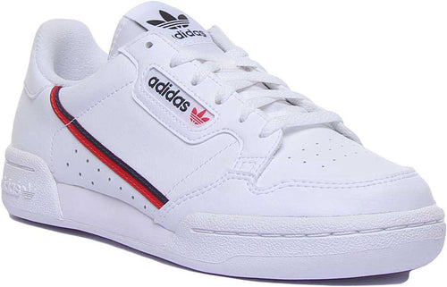 Adidas Continental 80J Leather Trainers In White For Youth
