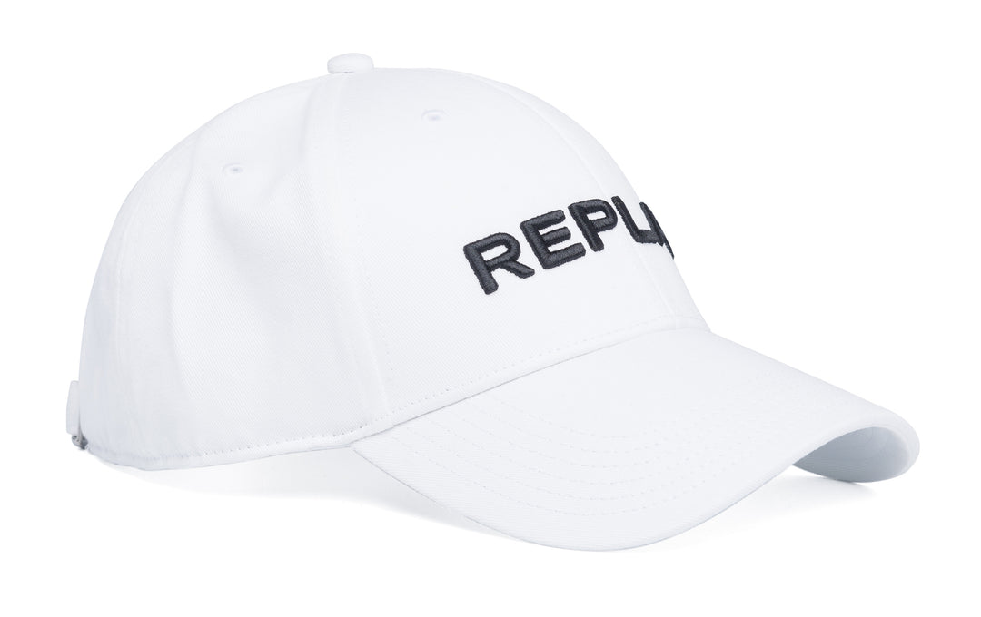Replay Embroided Logo Baseball Cap In White