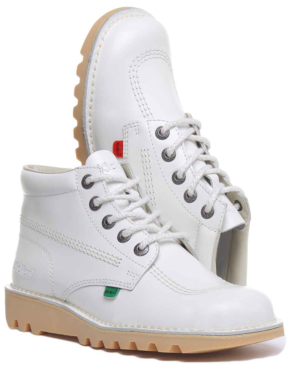 Scarpe Kickers Kick Allow Unisex – Bassi Bianco Bordeaux – Taglia 44 EU – Sneakers Basse Classiche