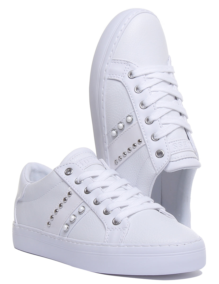 Guess Grasey4 Active Women's Lace Up Cupsole Sneakers In White