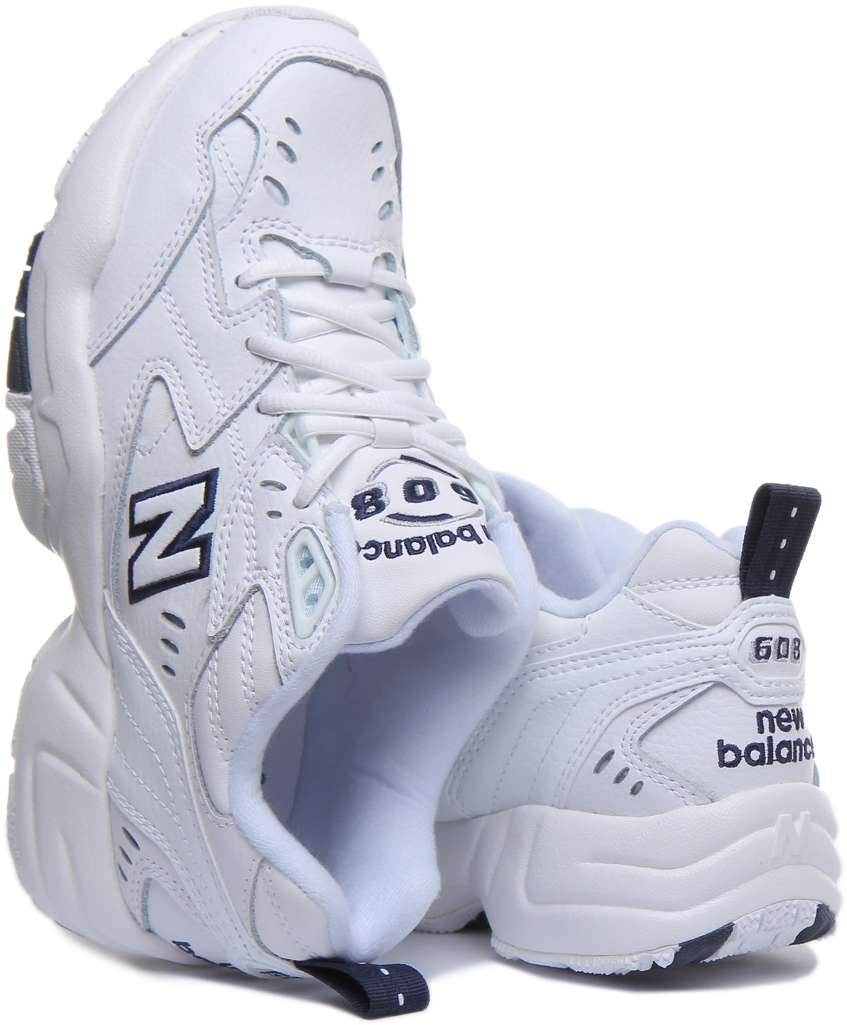 New Balance Mx608Wt In White Lace up Retro 90s Trainers 4feetshoes