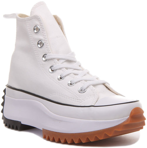 Converse Run Star Hike Hi Zapatillas de lona con cordones para en blanco