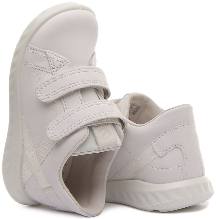 Ecco SP.1 Lite Zapatillas de cuero con dos correas ajustables para bebés en blanco