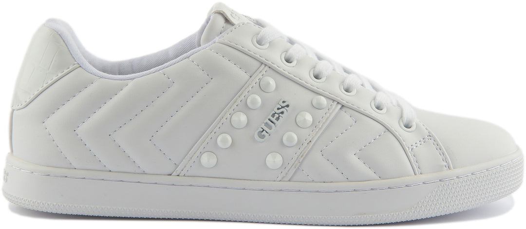 Guess Raula Stud In White For Women