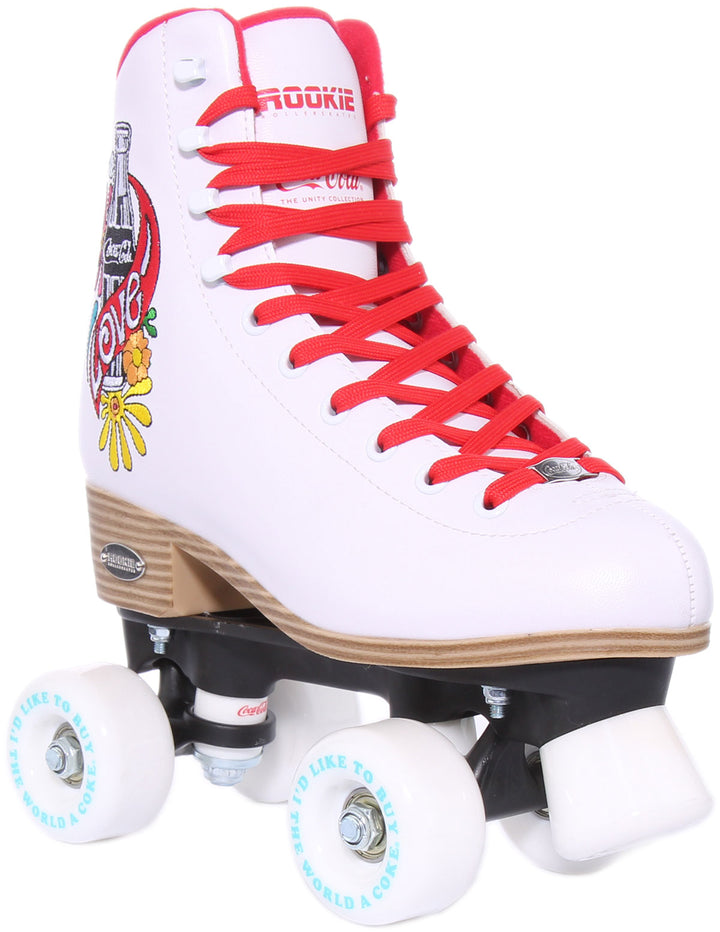 Rookie X Coca Cola Love Frauen Schnürung Rollerskates Weiß