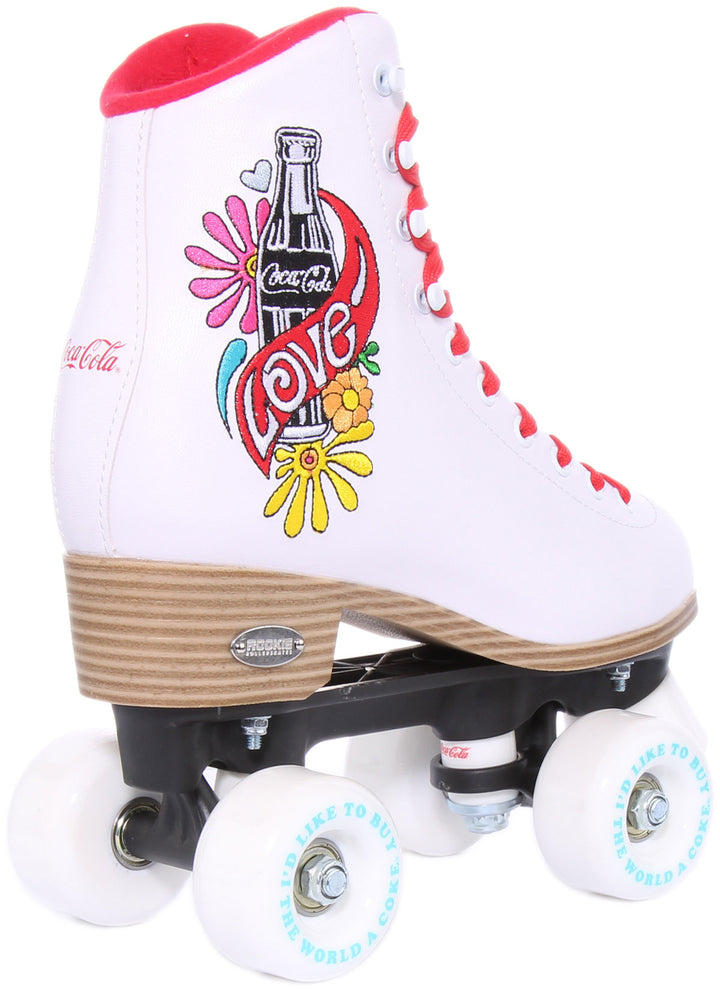 Rookie X Coca Cola Love Frauen Schnürung Rollerskates Weiß