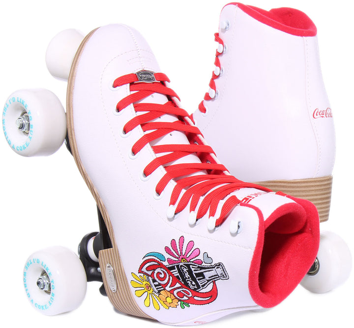 Rookie X Coca Cola Love Frauen Schnürung Rollerskates Weiß