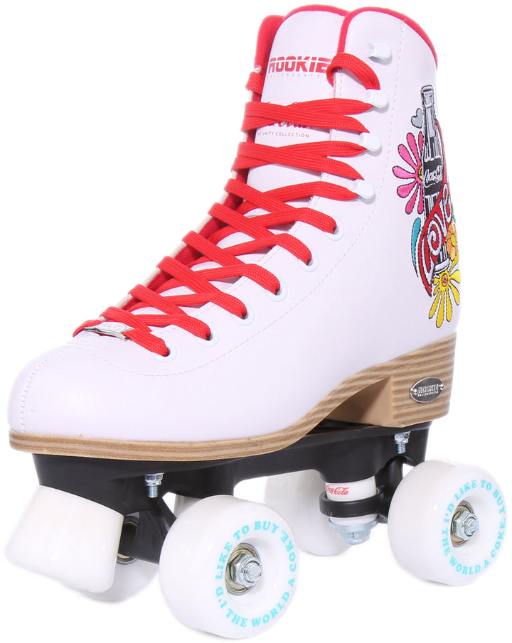 Rookie X Coca Cola Love Frauen Schnürung Rollerskates Weiß