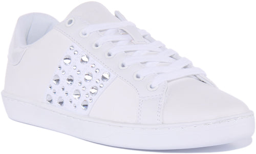 Guess Jacobb Studd In White For Women