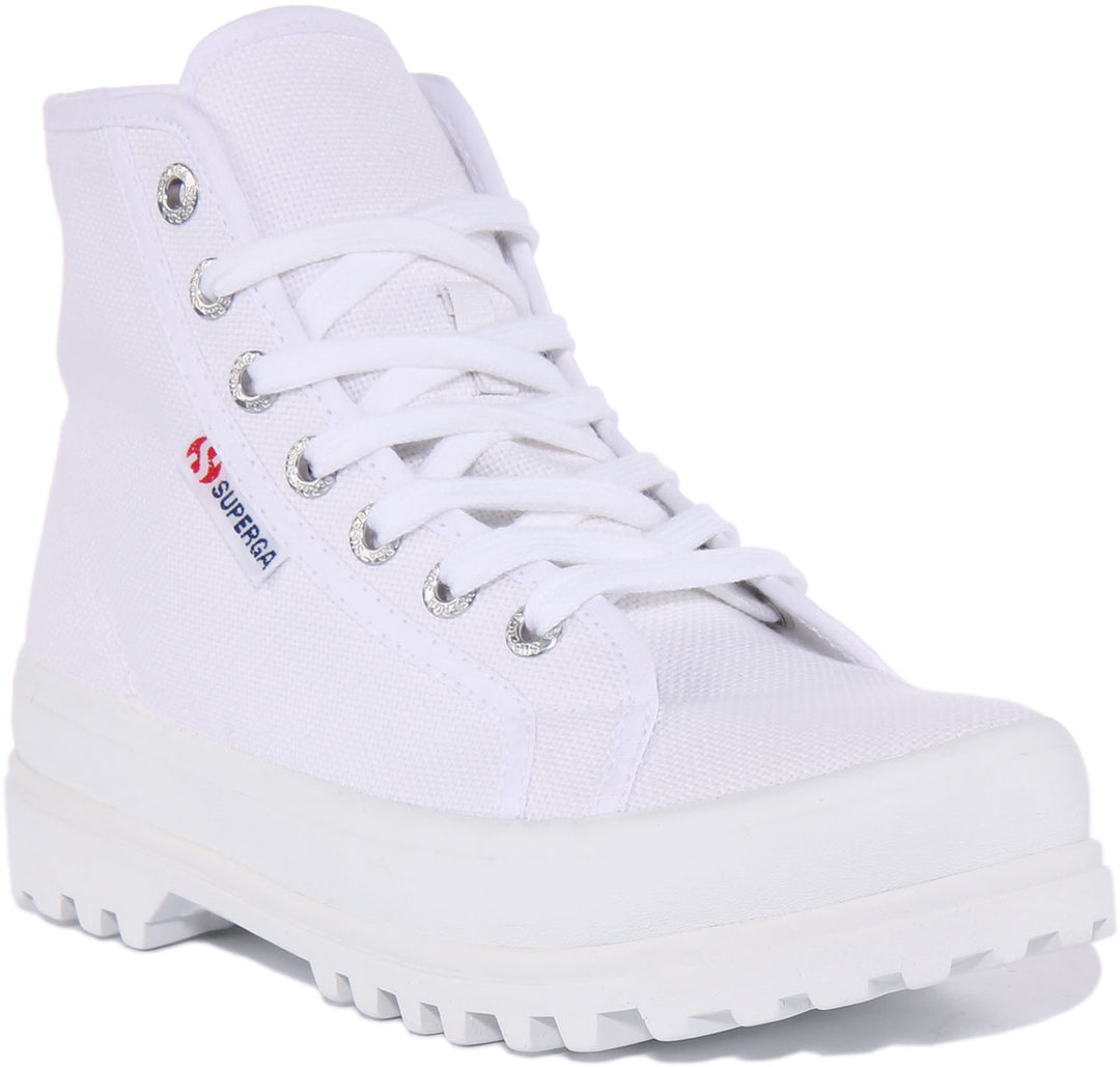 Superga 2341 Alpina In White For Women Canvas High Top Boots