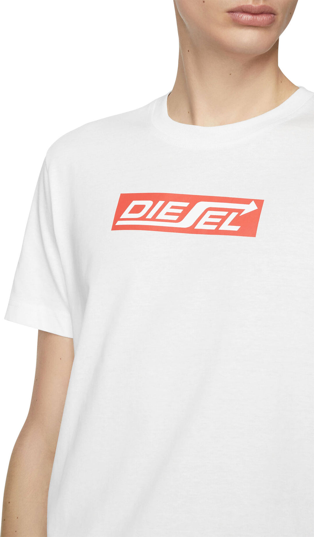Replay T Diegor T shirt en coton avec logo pour hommes en blanc