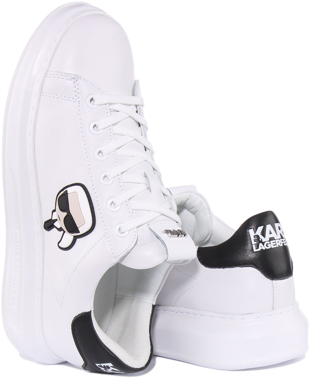 Karl Lagerfeld Kapri Baskets iconiques en cuir à lacets pour hommes en blanc