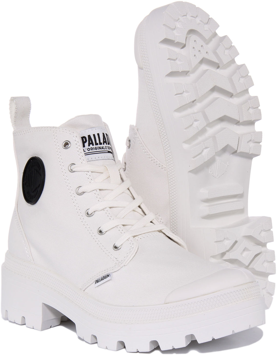 Palladium Pallabase Twill In White For Women