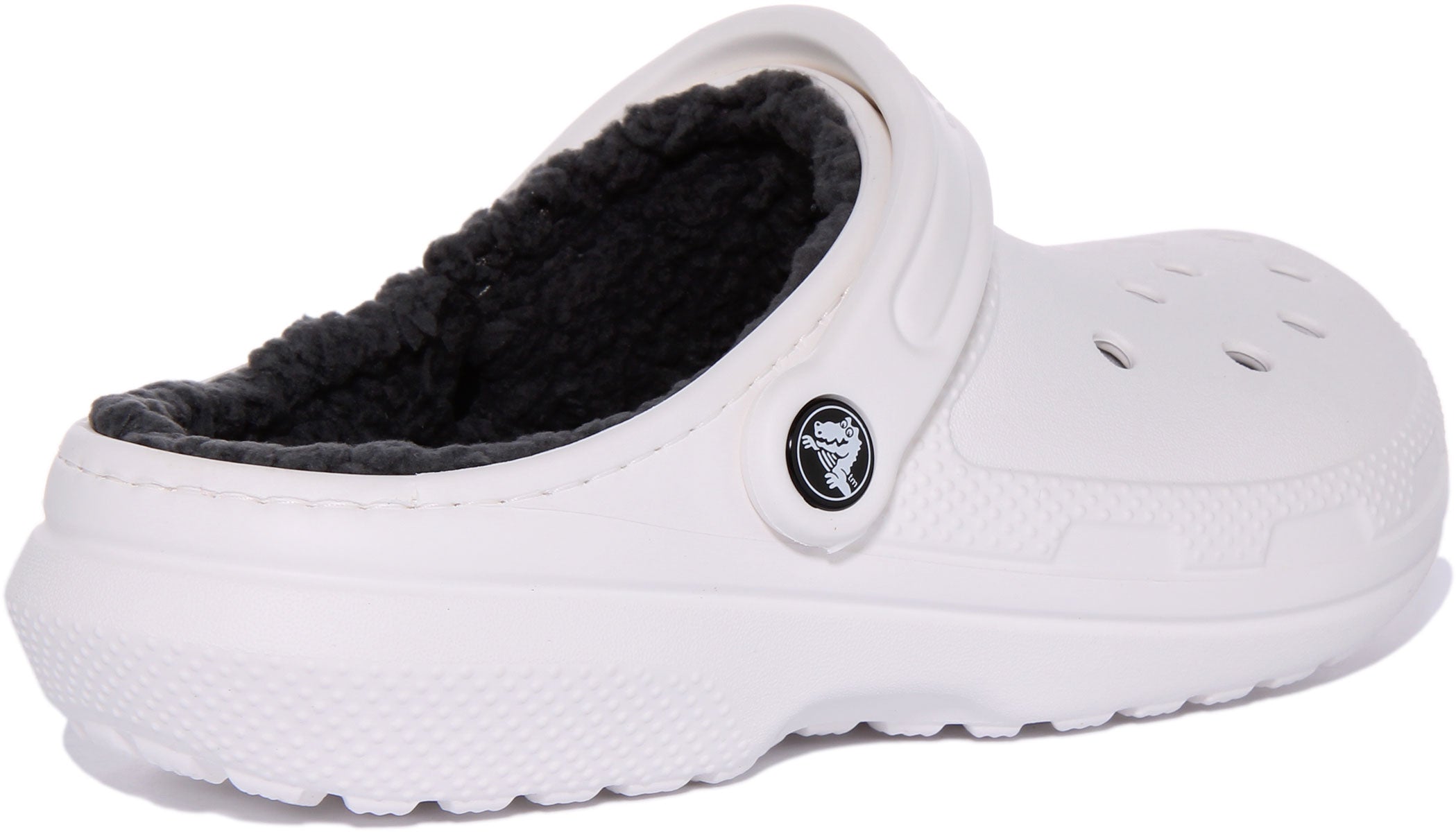 White on sale fur crocs