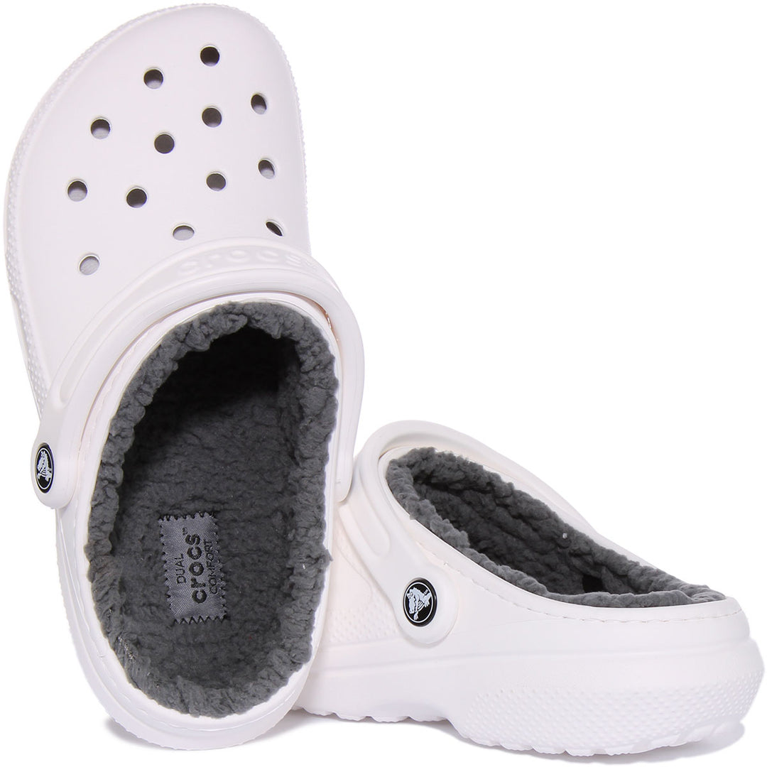 Crocs Classic Lined Clog In White Crocs Fur Lined Rubber Clogs