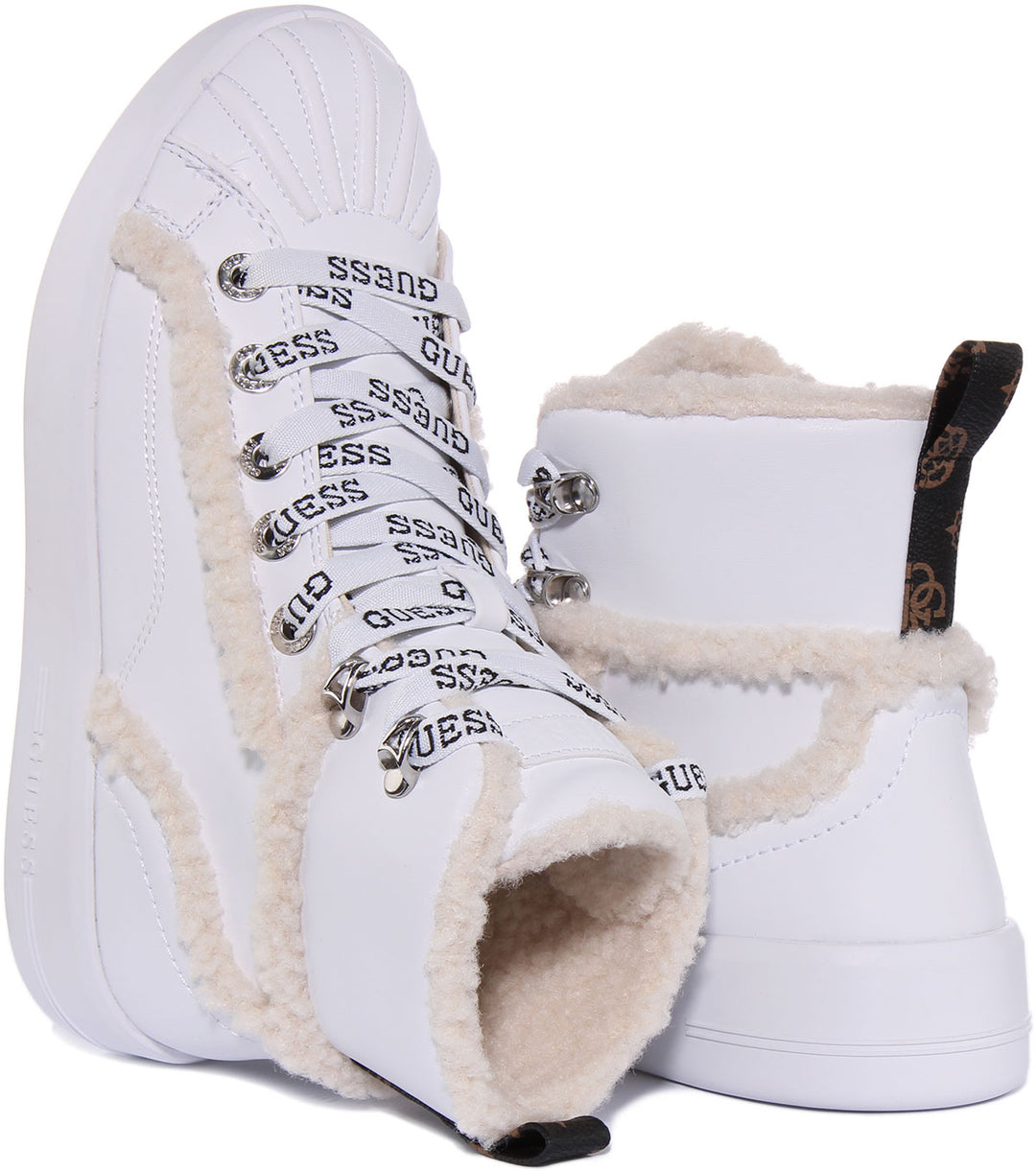 Guess Ramsi High Top In White For Women