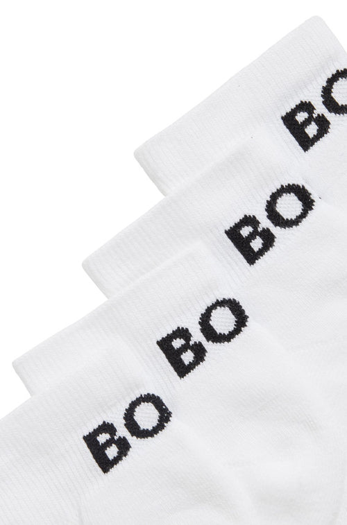 Boss Deux paires de chaussettes en coton longueur cheville pour hommes en blanc